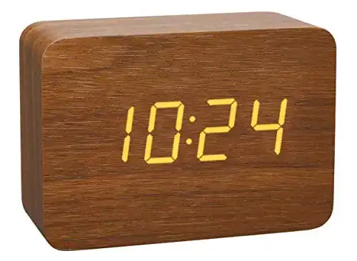 TFA Dostmann Design Funk-Wecker in Holz-Optik Clocco