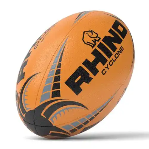 Rugbyball Rhino Cyclone XV Trainingsball in Neonorange Größe 3