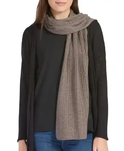 Kaschmir-Schal von Fishers Finery für Damen in Schwarz und Cappuccino