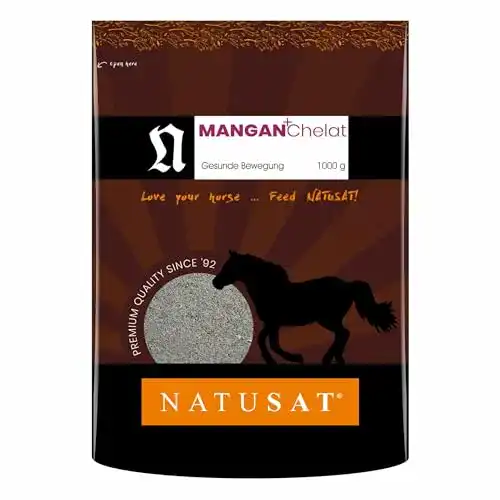 Mangan Pferd Natusat Mangan Chelat Pulver 1000 g Ergänzungsfutter für Pferde