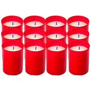 Votivkerzen von Hansel Home, 12 Stück, rot, 6,5 x 5 cm
