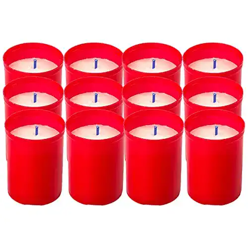 Votivkerzen von Hansel Home, 12 Stück, rot, 6,5 x 5 cm