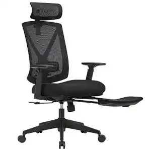 Songmics Bürostuhl mit Fußstütze und ergonomischer Rückenlehne