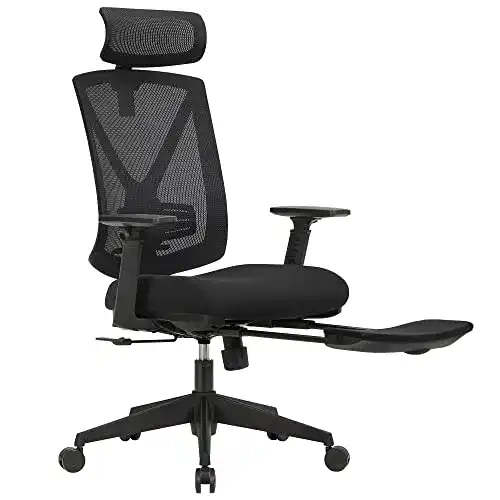 Songmics Bürostuhl mit Fußstütze und ergonomischer Rückenlehne