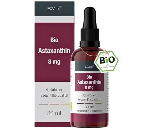 Astaxanthin Tropfen 12 mg von Exvital – Hochdosiert, Vegan und Natürlich