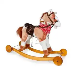 Famosa Softies 760013062 Schaukelpferd mit Rollen und Sound