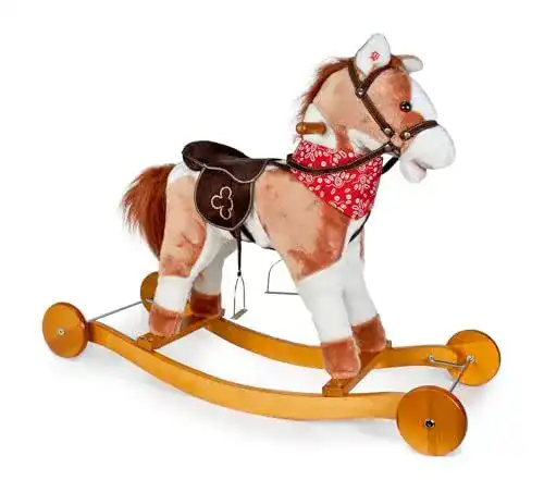 Famosa Softies 760013062 Schaukelpferd mit Rollen und Sound