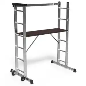 Vounot Aluminium Rollgerüst 3 in 1 – Multifunktionale Leiter