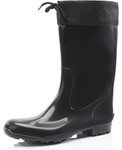 Ladeheid Damen Gummistiefel mit Stulpe – Modell LA-968 in Schwarz