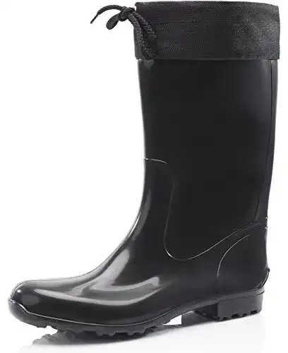 Ladeheid Damen Gummistiefel mit Stulpe – Modell LA-968 in Schwarz