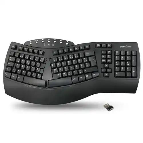 Ergonomische kabellose Tastatur Perixx PERIBOARD-612 mit Dual-Modus