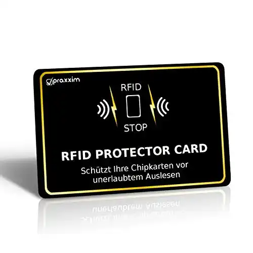 RFID-Schutzkarte praxxim RFID Blocker Karte in Schwarz und Gold