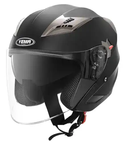 Motorradhelm für Damen YEMA Jethelm Rollerhelm ECE Standard