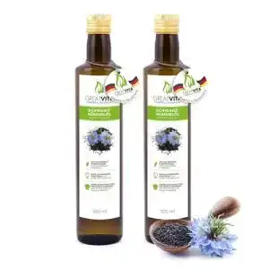 Schwarzkümmelöl von GreatVita, 100% rein und kaltgepresst