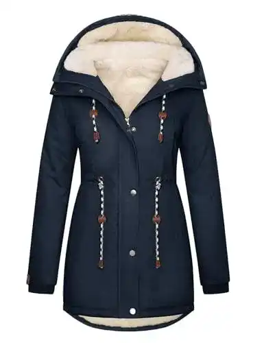 Winterjacke Damen TOMEEK mit Teddyfell und Kapuze