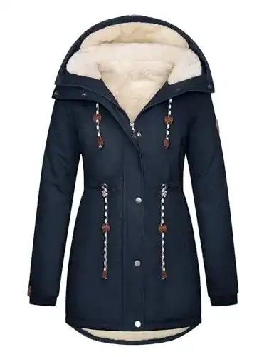 Winterjacke Damen TOMEEK mit Teddyfell und Kapuze