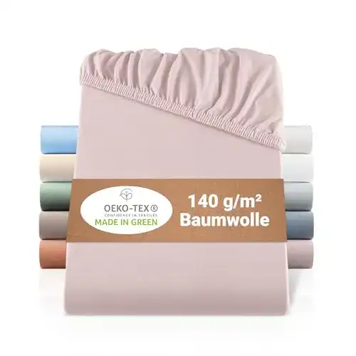 BaSaTex Bio Jersey Spannbettlaken 160×200 cm aus 100% Bio Baumwolle