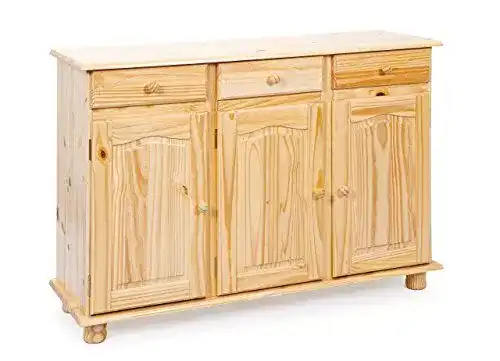 Kommode aus Holz im Landhausstil mit 3 Türen und 3 Schubladen