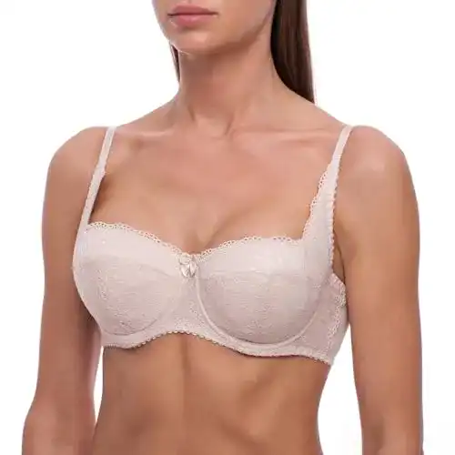 Dirndl BH für Damen im Push Up Stil mit Spitze in Nude EU 75E