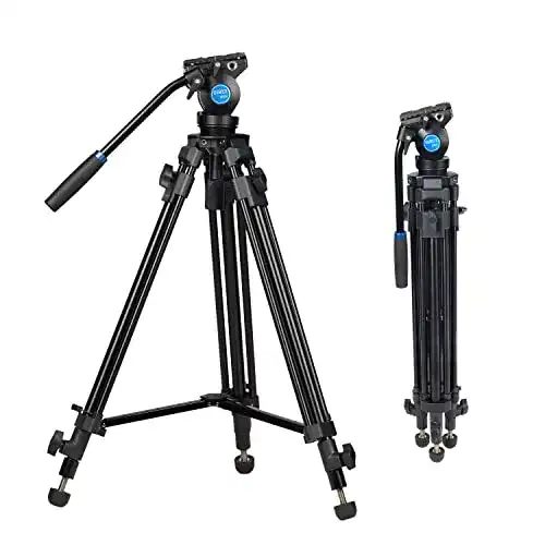 Sirui SH05 Video-Stativ mit 360° Fluid-Kopf für DSLR und Camcorder