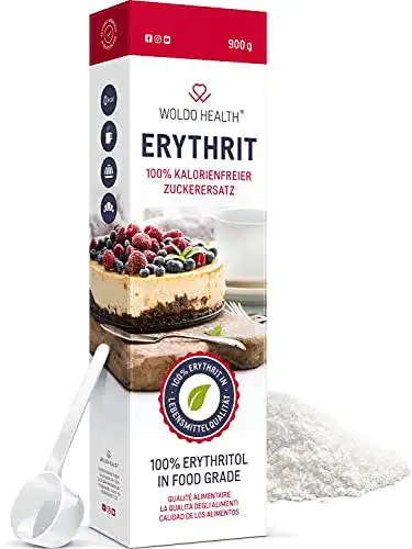Erythrit WoldoHealth 900g Kalorienfreier Zuckerersatz für vegane Ernährung