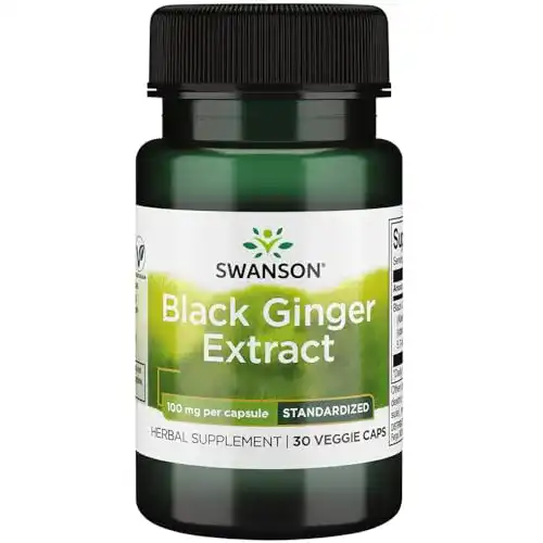 Ingwer-Kapseln mit schwarzem Ingwer-Extrakt von Swanson, 100mg, 30 Stück