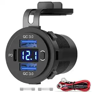 Motorrad USB Steckdose Qidoe 3USB 66W PD USB C Steckdose 12V