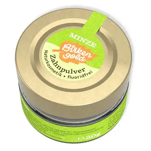 Birkengold Zahnpulver Minze Vegan 30 g – Naturkosmetik Zahnputzpulver