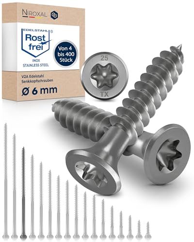 Holzschrauben Edelstahl Torx 6×140 V2A rostfrei, 50 Stück