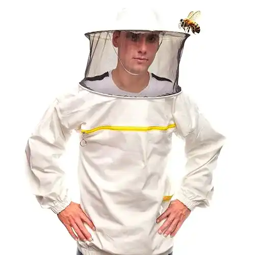 Imkerjacke Beeart aus Baumwolle Professionelle Imkerbluse mit Hut