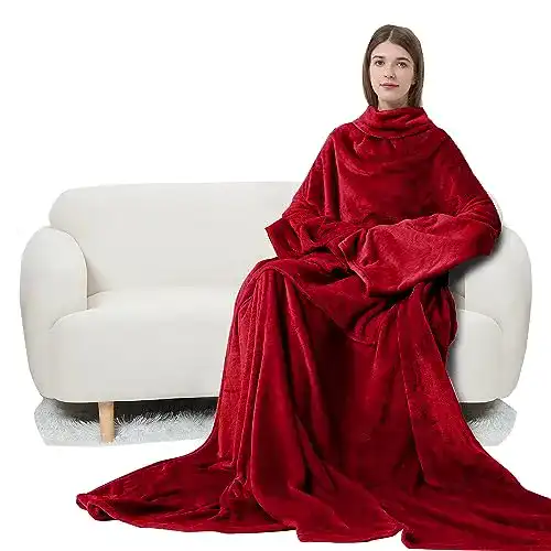 Ärmeldecke Softan mit integrierter Fußtasche und verstellbarem Klettverschluss