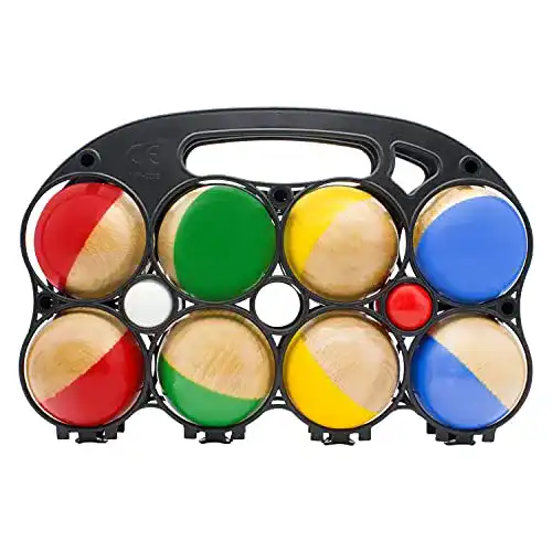 Boccia-Kugeln Gico aus Massivholz, 8 Kugeln mit 7 cm Durchmesser