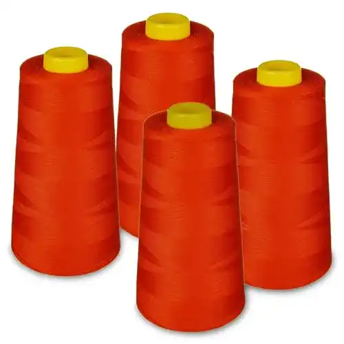 Lialina Overlockgarn Set mit 4 Konen in 114 Rot, OEKO-TEX zertifiziert