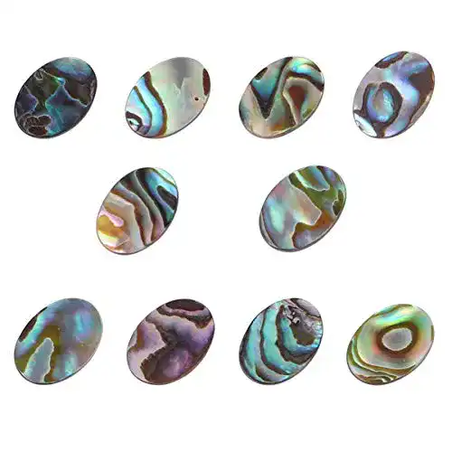 Abalone-Muschel 10 Stück – Oval, Natürlich, Flach, Perlen für Schmuck