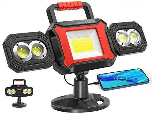 Baustrahler SYLSTAR LED Strahler Akku 25W 2700LM mit Magnet