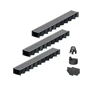 Entwässerungsrinne Aco 3 x 1 m Hexaline 2.0 mit verzinktem Stegrost