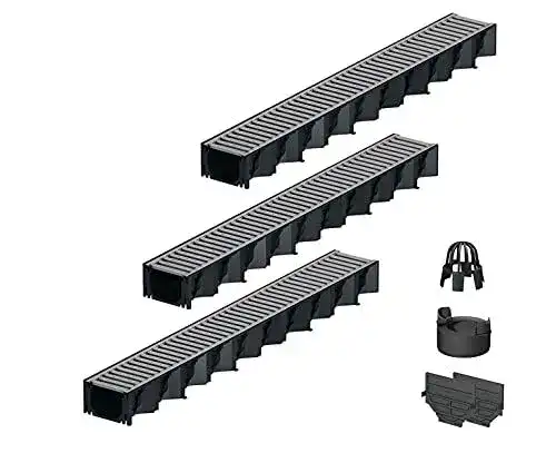 Entwässerungsrinne Aco 3 x 1 m Hexaline 2.0 mit verzinktem Stegrost