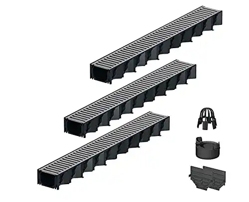 Entwässerungsrinne Aco 3 x 1 m Hexaline 2.0 mit verzinktem Stegrost