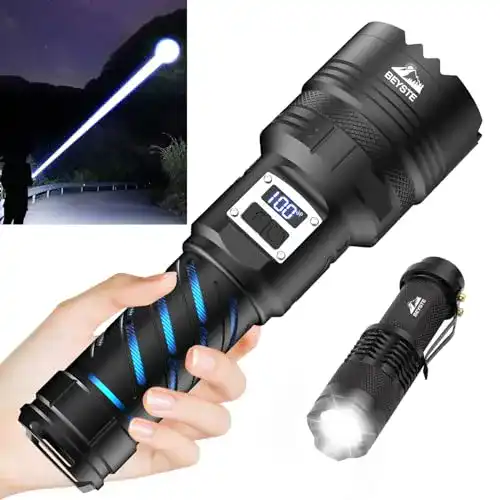 Taktische LED-Taschenlampe BEYSTE mit 50.000 Lumen und Aufladung