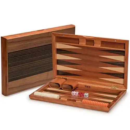 Backgammon Spielset von Yellow Mountain Imports mit Holzeinlagen