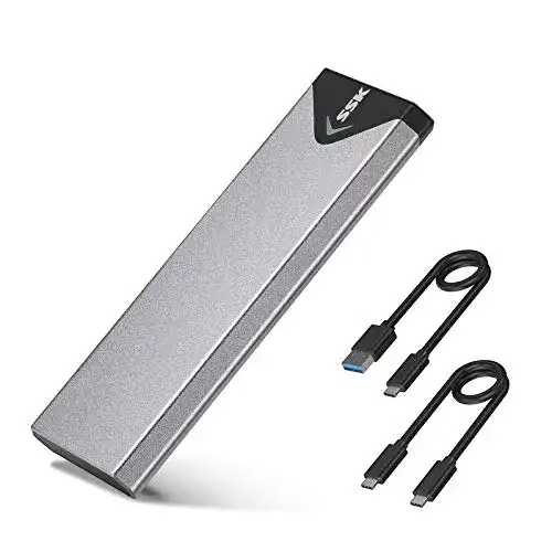 SSK Aluminium M.2 NVMe SATA SSD Gehäuseadapter für USB 3.2 Gen 2