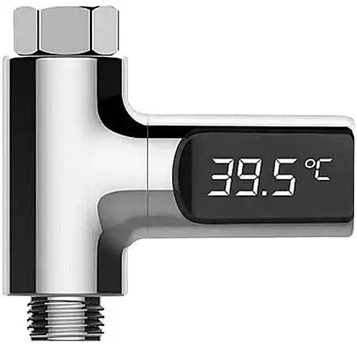 Duschthermometer Badestern – Batterieloses Armatur-Thermometer mit LED-Display
