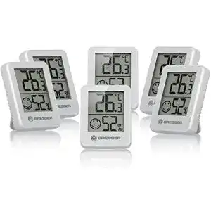 Bresser 6er Set Thermometer Hygrometer – Digitales Raumthermometer
