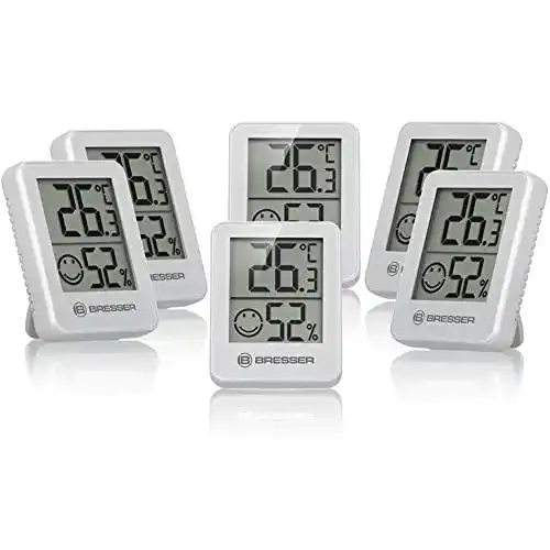 Bresser 6er Set Thermometer Hygrometer – Digitales Raumthermometer