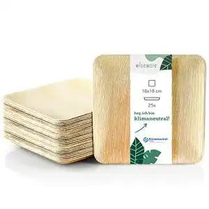 Palmblatt Teller von Wisefood Wiseware quadratisch 18 x 18 cm 25 Stück