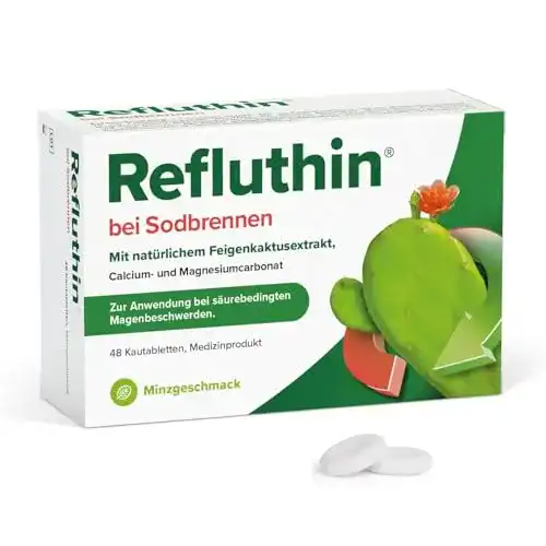 Refluthin Kautabletten gegen Sodbrennen, 48 Stück
