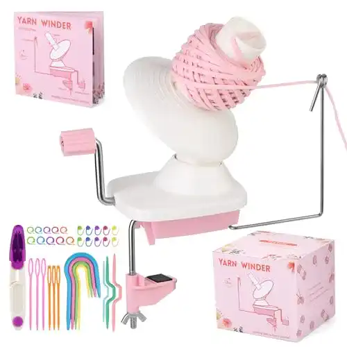 Wollwickler Wamkon Kugelwickler für Garnknäuel, rosa Häkeln