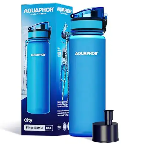 Trinkflasche mit Filter Aquaphor City 500ml Blau
