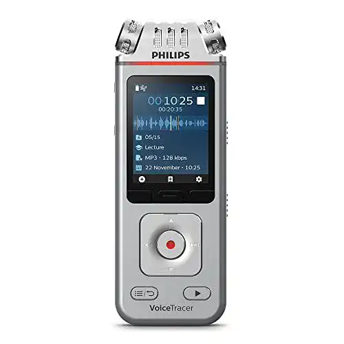 Philips VoiceTracer DVT4110 Diktiergerät mit 8GB Speicher und Mikrofonen
