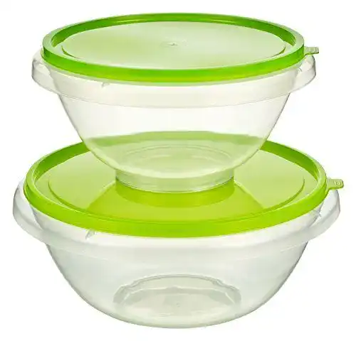 Salatschüssel Kigima Set mit Deckel 4,5L-7L in Grün